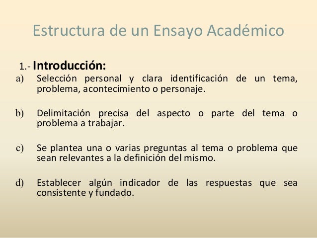 Esquema de un ensayo
