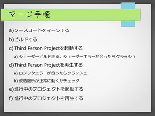 ީ`
a)``ɤީ`
b)ӥɤ
c) Third Person ProjectӤ
a) ``ӥߤ롣```Ϥä饯å
d)Third Person Project
a) å`Ϥä饯å
b) w˄Ӥå
e)MФΥץȤӤ
f) MФΥץȤ
 