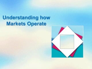 Understanding how
Markets Operate
 