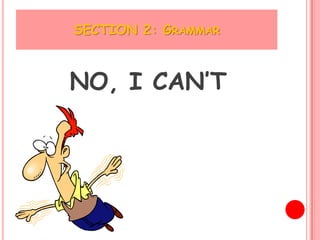 SECTION 2: GRAMMAR



NO, I CAN’T
 