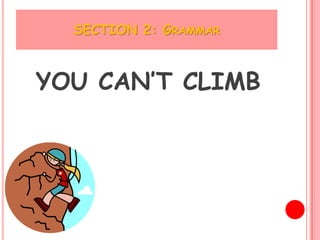 SECTION 2: GRAMMAR



YOU CAN’T CLIMB
 