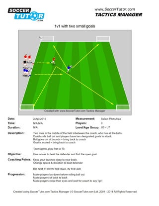 1v1 with two small goals