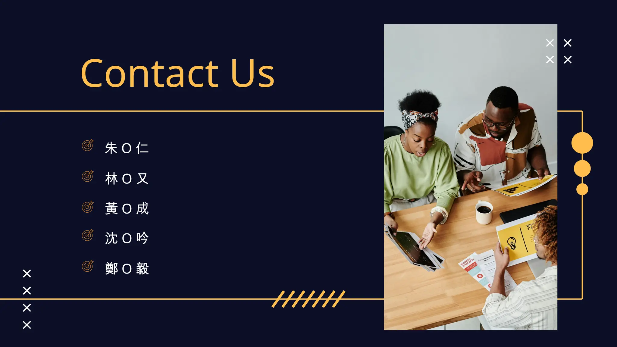 Contact Us
林 O 又
黃 O 成
鄭 O 毅
沈 O 吟
朱 O 仁
 