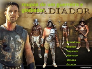 Armaduras Espada Capacete Machado  Massas Escudo roupas de um guerreiro e gladiador 