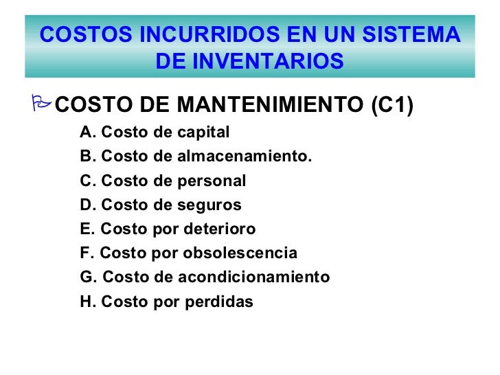 (1) variables costos y modelos del sistema de inventarios