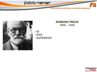 SIGMUND FREUD
1856 – 1939
- ID
- EGO
- SUPEREGO
INTELIGÊNCIA EMOCIONAL & VENDAS AVANÇADAS
 