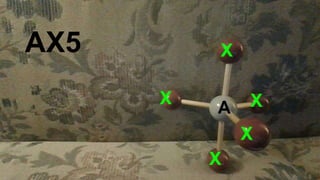 AX5 Triangular bipyramid sp3d PCl5
v
X
X
X
X
X
AX5
A
 