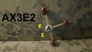 AX2E2 T-Shaped sp3d ClF3
v
A
X
X
X
E
AX3E2
E
 