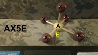 AX5E Square Pyramidal sp3d2 IF6
v
X X
X
X
X
A
E
AX5E
 