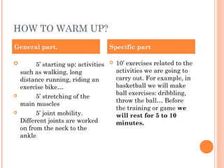 Warm up, Main activity and Cooldown 1ºESO Secciones Slide 6