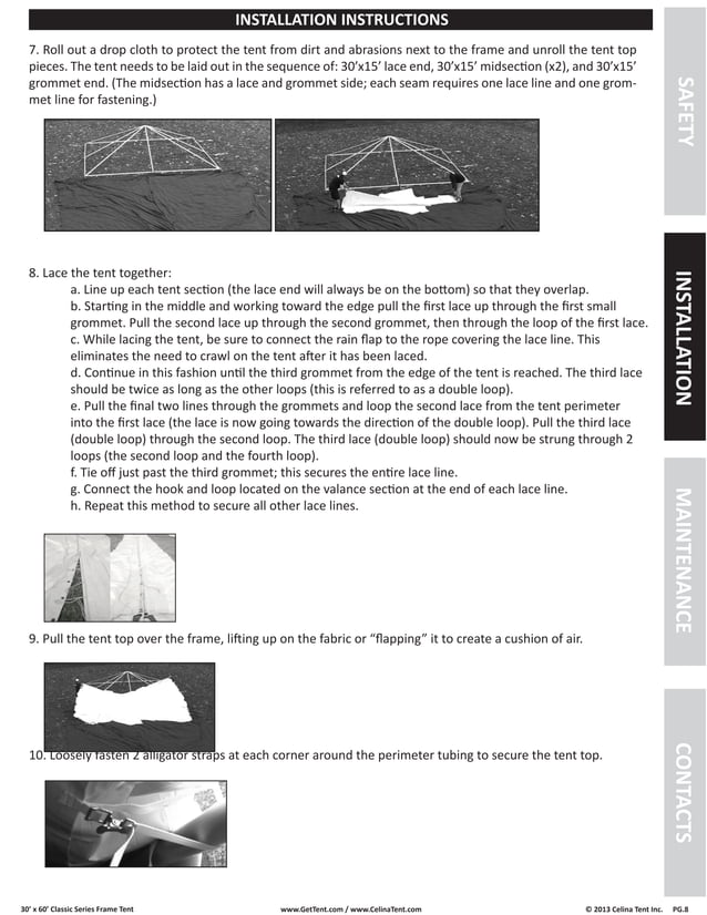30 x 60 Frame Tent Installation Instructions PDF