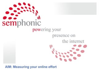 pow ering your  presence on  the internet         AIM: Measuring your online effort 