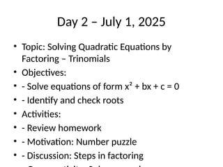 1_Week_Lesson_Plan_Quadratic_Equations_Factoring.pptx