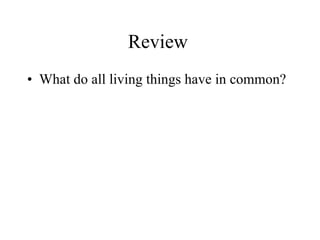 Review What do all living things have in common? 