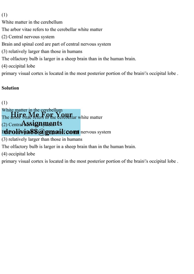 (1)White matter in the cerebellumThe arbor vitae refers to the c.pdf