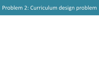 Problem 2: Curriculum design problem
 