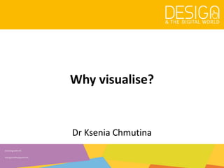 @DesDigitalWorld
#designandthedigitalworld
Why visualise?
Dr Ksenia Chmutina
 