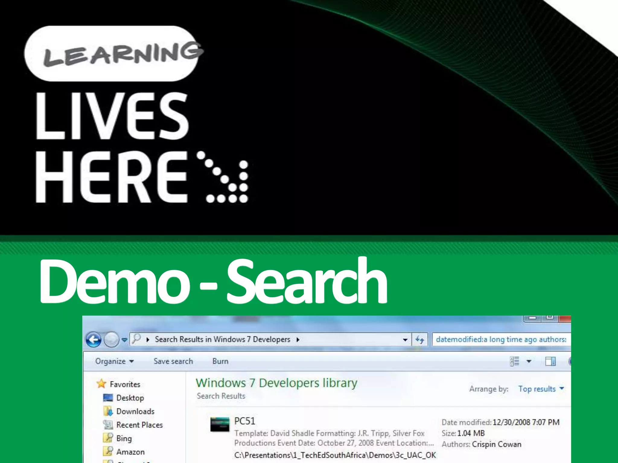 Libraries and Searchdemo