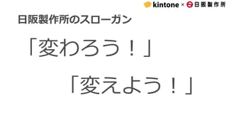×
日阪製作所のスローガン
「変わろう！」
「変えよう！」
 