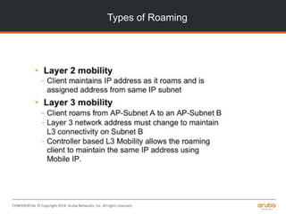 CONFIDENTIAL © Copyright 2014. Aruba Networks, Inc. All rights reserved
Types of Roaming
 