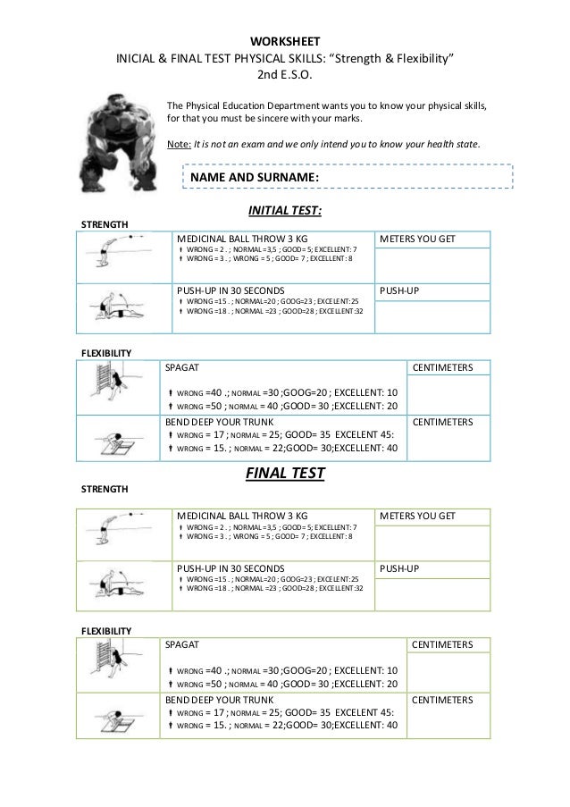 1 worksheets 1 st term 2º eso athletics & fisical conditions