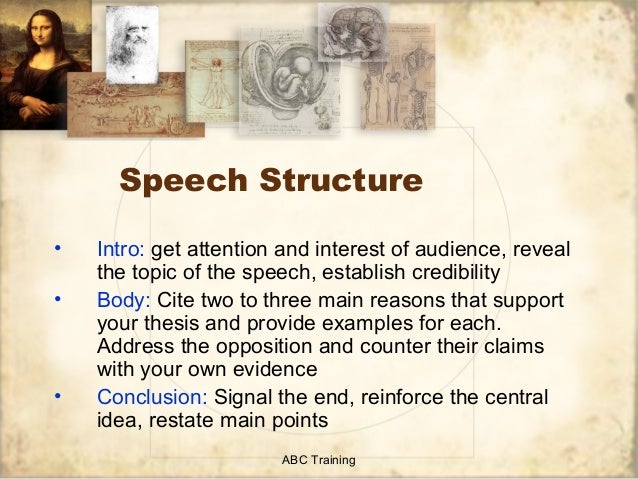 persuasive speech central diea