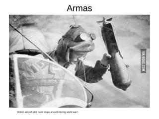 Armas
British aircraft pilot hand drops a bomb during world war I
 