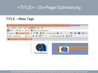<TITLE> -  On-Page Optimierung TITLE – Meta Tags 