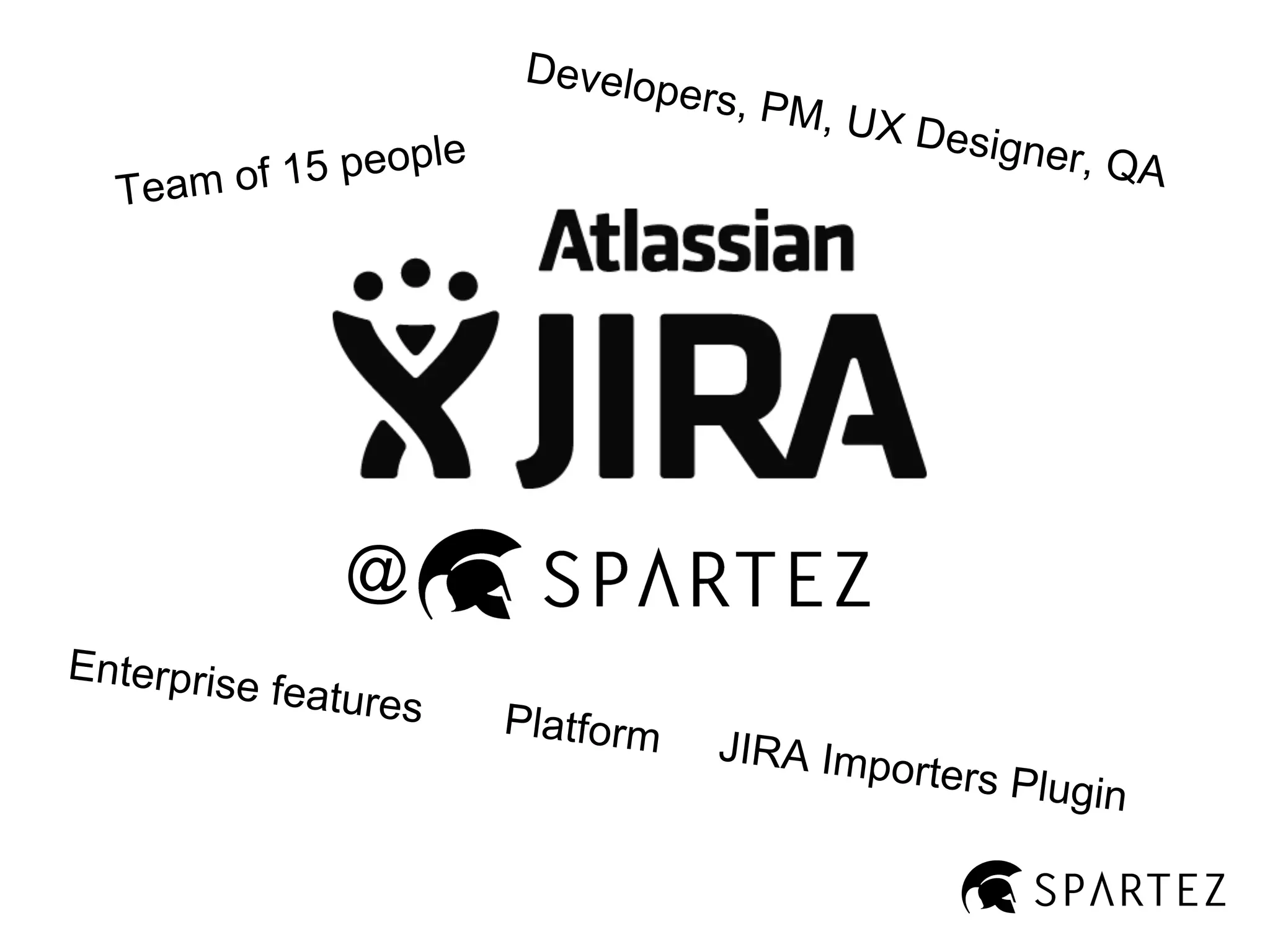Develo
f 15 peop
Team o

le

pers, P
M, UX D
esigner

, QA

@
Enterprise

features

Platform

JIRA Imp

orters Plu

gin

 