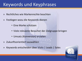 Erfolgsmessung: Erfolge messen und daraus lernenDie Seminarinhalte im Überblick I