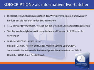 Seitenrelevante Keywords kommen in Texten wiederholt vor