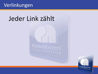 Zielgruppenorientierte Keywords/Schlagworte und Keyphrases/ Suchbegriffe werden verwendet für Suchmaschinen- und benutzerfreundliche URLsAussagekräftige Meta TagsWachsende und sich ändernde Inhalte/ContentVerlinkungen innerhalb der Webseite und von ExternSitemaps in HTML und XML Suchmaschinen Optimierung - On-Page