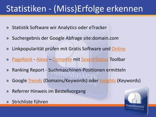 Top Keywords in den ersten ca. 80 Zeichen verwenden Meta Tags <TITLE> als Eye-Catcher