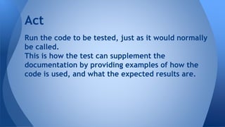 Test Driven Development:Unit Testing, Dependency Injection, Mocking | PPTX