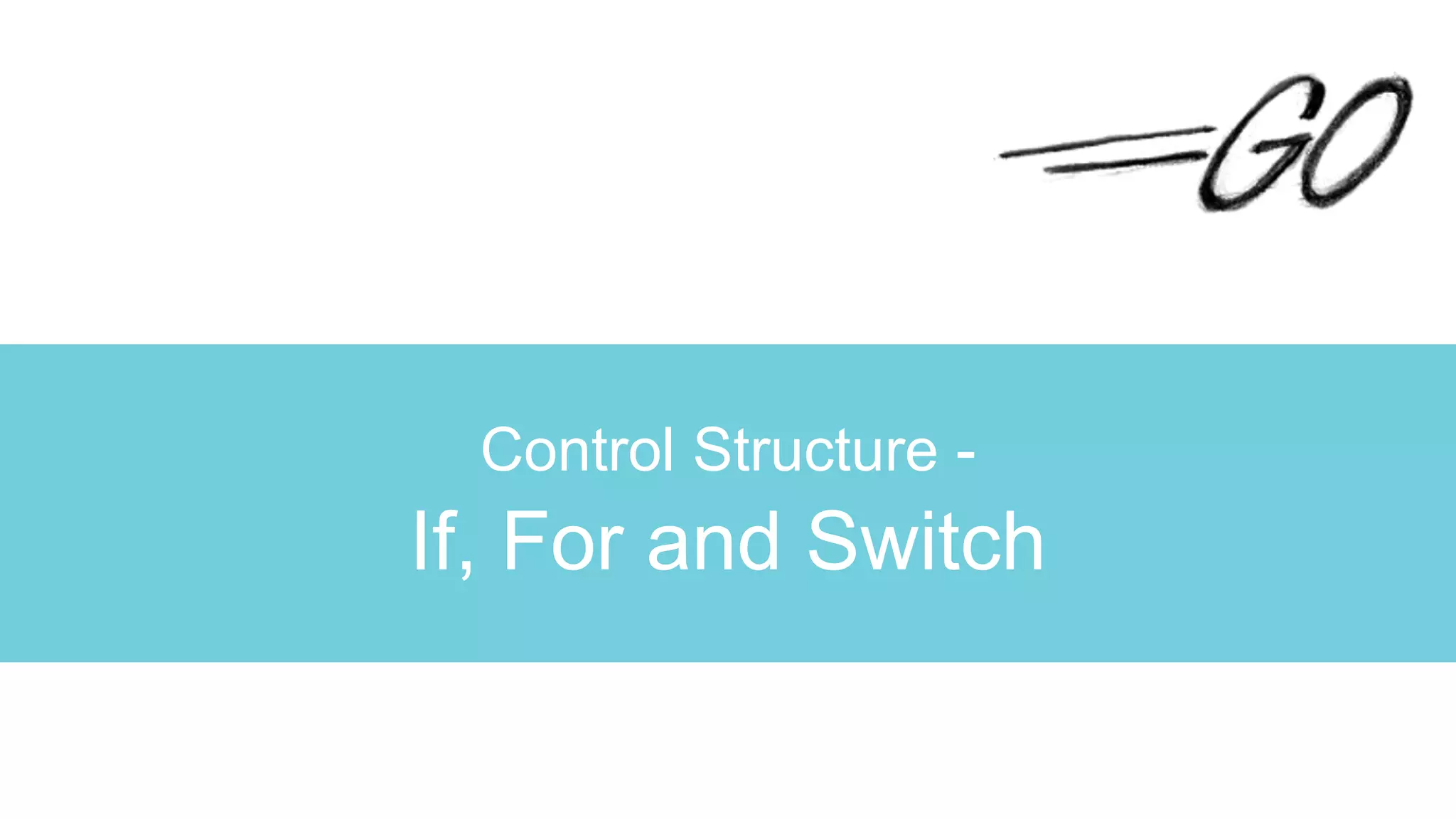 Control Structure -
If, For and Switch
 