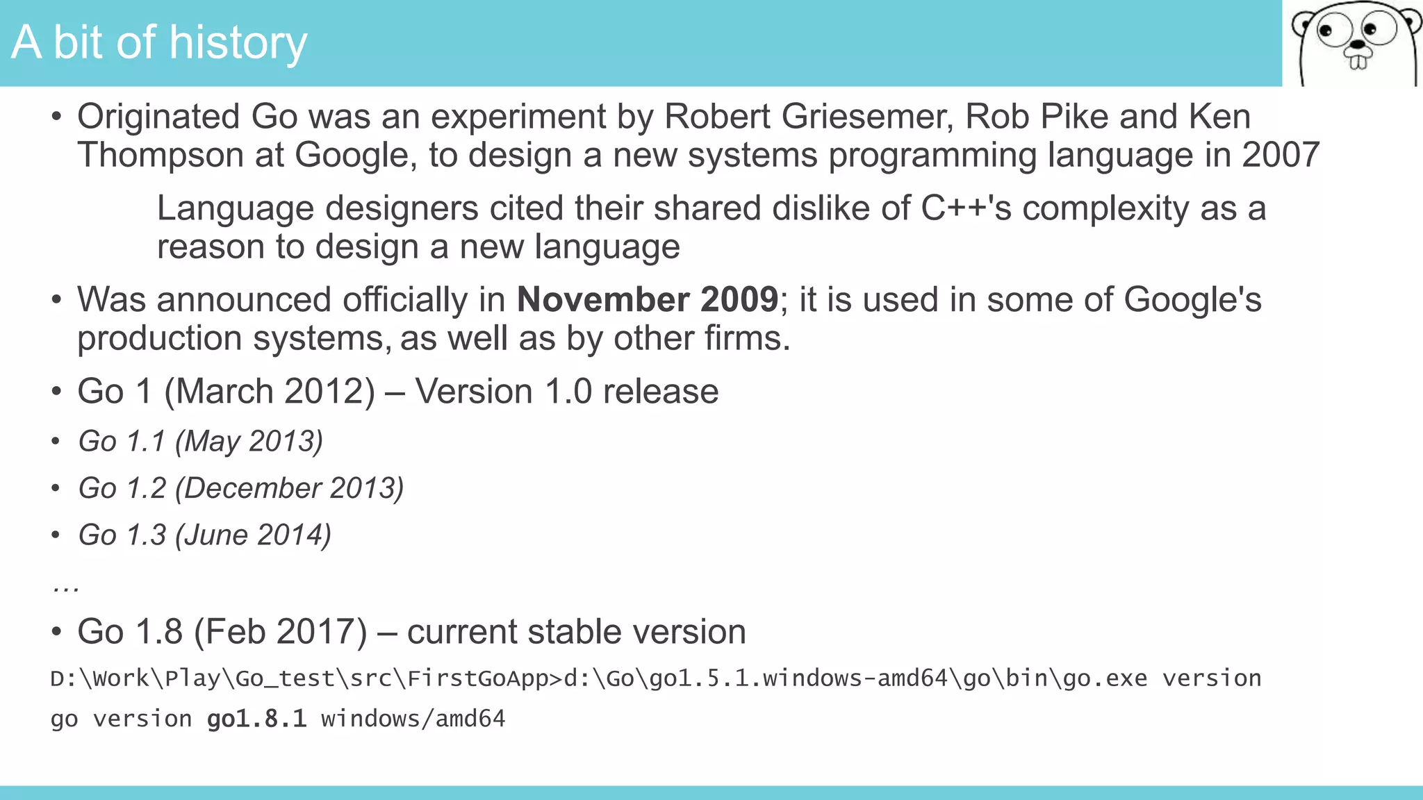 Golang - Overview of Go (golang) Language | PPTX