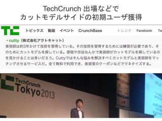 © 2015 Actcat, Inc.
TechCrunch 出場などで
カットモデルサイドの初期ユーザ獲得
10
 