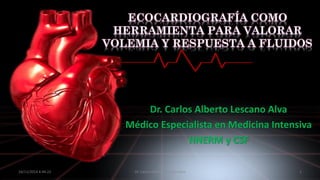 Dr. Carlos Alberto Lescano Alva
Médico Especialista en Medicina Intensiva
HNERM y CSF
16/11/2014 4:44:22 Dr. Carlos Alberto Lescano Alva 1
 