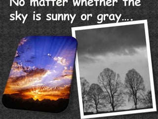 No matter whether the sky is sunny or gray….