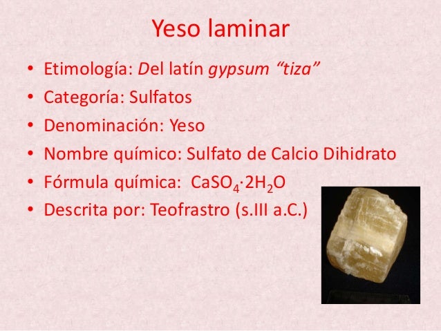 Cual Es La Formula Del Yeso