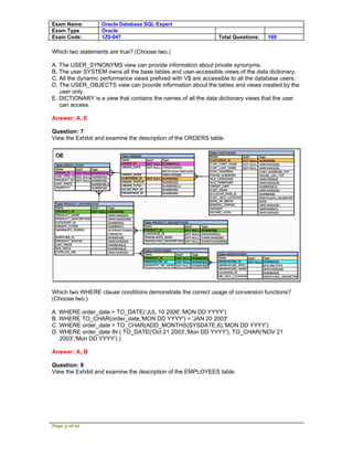 Oracle 047 1 z0 047 | PDF