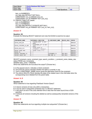 Oracle 047 1 z0 047 | PDF