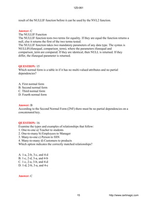 1Z0-061 Oracle Database 12c: SQL Fundamentals | PDF