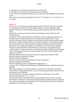 1Z0-061 Oracle Database 12c: SQL Fundamentals | PDF