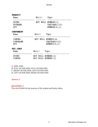 1Z0-061 Oracle Database 12c: SQL Fundamentals | PDF