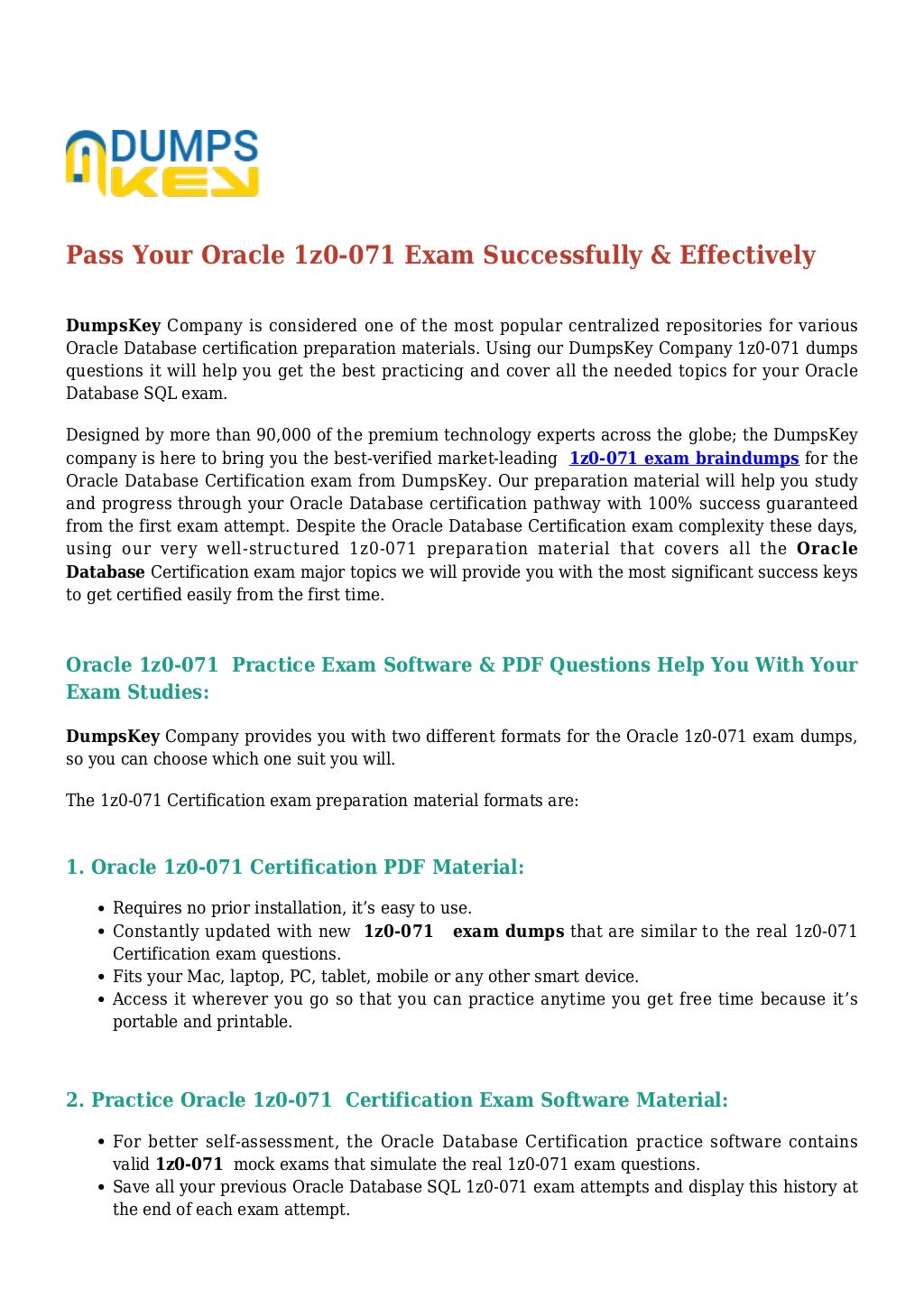 1z1-071 PDF Demo | Maxtic