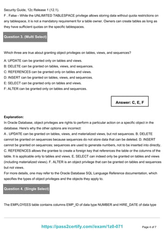Oracle Database SQL (1Z0‑071) Exam Guide | PDF