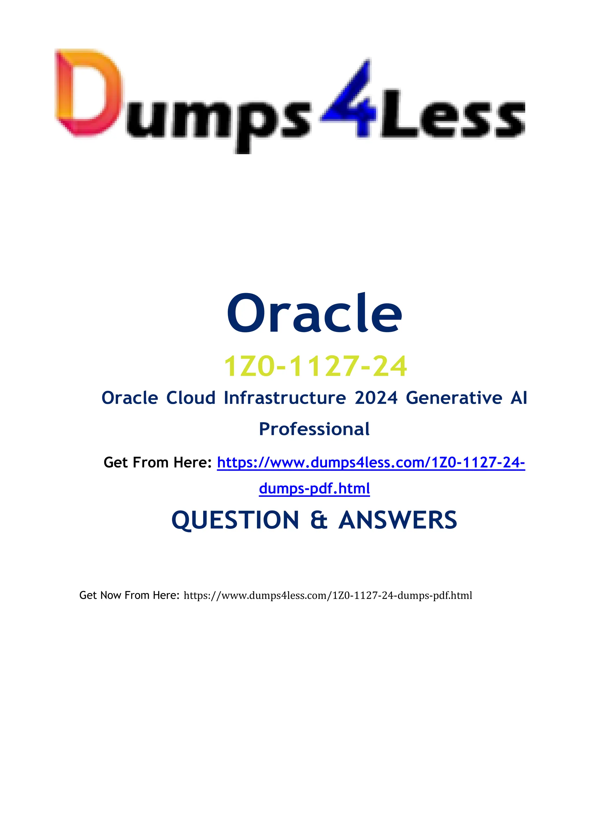 1Z0-1127-24 Exam Dumps (Oracle Cloud Infrastructure 2024