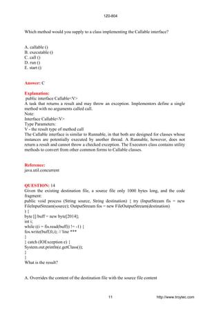 1z0 804 exam-java se 7 programmer ii | PDF