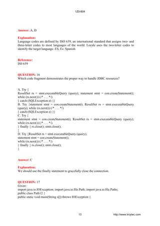 1z0 804 exam-java se 7 programmer ii | PDF